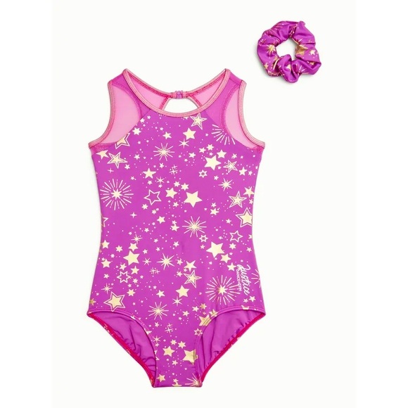 Justice Other - Justice Girls Celestial Foil Print Leotard & Scrunchie NWT  Size 10